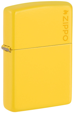 Зажигалка ZIPPO Логотип с покрытием цвета подсолнуха | Logo Sunflower, латунь/сталь, желтая, глянцевая, 38x13x57 мм