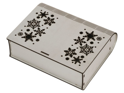 Деревянная коробка с резной крышкой Книга, М , размер M