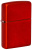 Зажигалка ZIPPO классическая с металлизированным красным покрытием | Classic Metallic Red, латунь/сталь, красная, матовая, 38x13x57 мм