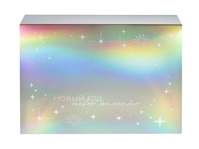 Подарочная коробка с голографическим шубером Aurora, XL горизонтальный, вн. размер 300х235х105 мм. , размер XL- горизонтальная
