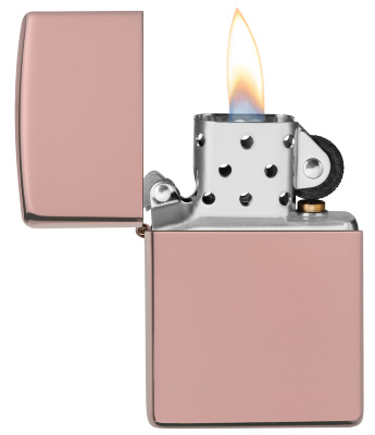 Зажигалка ZIPPO классическая с глянцевым покрытием розовое золото | Classic High Polish Rose Gold, латунь/сталь, розовое золото, глянцевая, 38x13x57мм