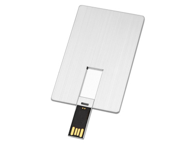 Флеш-карта USB 2.0 16 Gb в виде металлической карты Card Metal, серебристый , размер 16ГБ