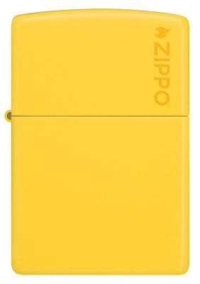 Зажигалка ZIPPO Логотип с покрытием цвета подсолнуха | Logo Sunflower, латунь/сталь, желтая, глянцевая, 38x13x57 мм