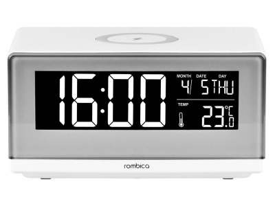 Часы с беспроводным зарядным устройством Rombica Timebox 2, белый (Р)