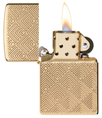 Зажигалка ZIPPO Armor® с покрытием Глянцевая латунь | High Polish Brass, латунь/сталь, золотистая, 38x13x57 мм