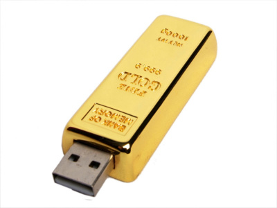 USB-флешка на 64 Гб в виде слитка золота, золотой , размер 64ГБ