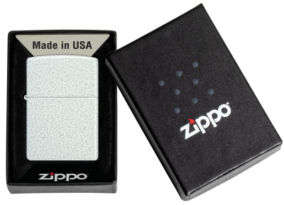 Зажигалка ZIPPO классическая с ледяным покрытием | Classic Glacier, латунь/сталь, белая, матовая, 38x13x57 мм