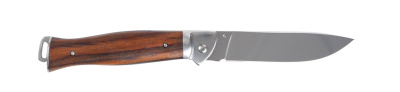 Нож складной Stinger, 105 мм, (серебристый), материал рукояти: сталь/дерево (серебристо-коричневый)