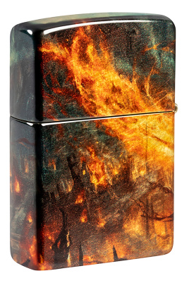 Зажигалка ZIPPO Огненная колдунья с покрытием Искусственно состаренная латунь | Fire Mage 540 Tumbled Brass, латунь/сталь, разноцветная, 38x13x57 мм