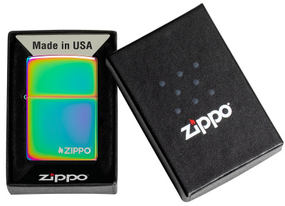 Зажигалка ZIPPO Classic лого с покрытием Spectrum™, латунь/сталь,разноцветная,глянцевая, 38x13x57 мм