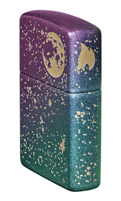 Зажигалка ZIPPO Звездное небо с зелено-фиолетовым покрытием | Starry Sky Iridescent, латунь/сталь, фиолетовая, матовая, 38x13x57 мм