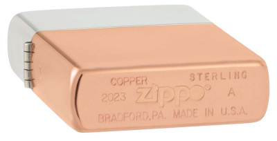 Зажигалка ZIPPO с двойным металлическим покрытием | Bimetal, медь/латунь/сталь, медная, 38x13x57 мм