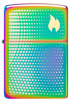 Зажигалка ZIPPO Dot Matrix с покрытием Multi Color, латунь/сталь, разноцветная, глянцевая, 38x13x57 мм