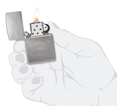 Зажигалка ZIPPO классическая с покрытием матовый хром | Classic Brushed Chrome, латунь/сталь, серебристая, матовая, 38x13x57 мм