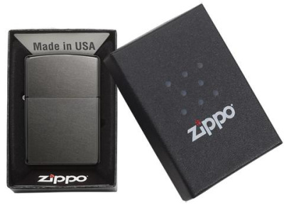 Зажигалка ZIPPO классическая с темно-серым покрытием | Classic Gray Dusk, латунь/сталь, серая, матовая, 38x13x57 мм