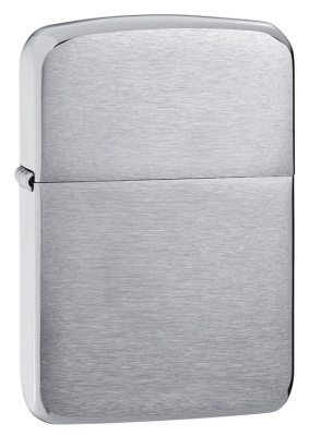 Зажигалка ZIPPO Реплика 1941 года с покрытием матовый хром | 1935 Replica™ Brushed Chrome, латунь/сталь, серебристая, 38x13x56 мм
