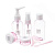 Дорожный набор баночек для путешествий Dewal Beauty, розовый, 7пр.