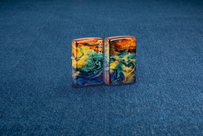 Зажигалка ZIPPO Цветная с покрытием Искусственно состаренная латунь на 540 | Colorful Design 540 Tumbled Brass, латунь/сталь, разноцветная, 38x13x57мм