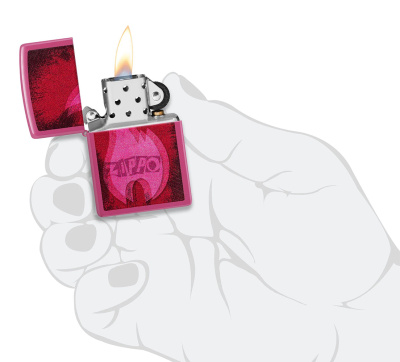 Зажигалка ZIPPO Пульсация с ярко-розовым покрытием | Pulse Frequency, латунь/сталь, малиновая, глянцевая, 38x13x57 мм