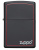 Зажигалка ZIPPO с фирменным логотипом и красной окантовкой с черным матовым покрытием | Black Matte, латунь/сталь, чёрная, матовая, 38x13x57 мм