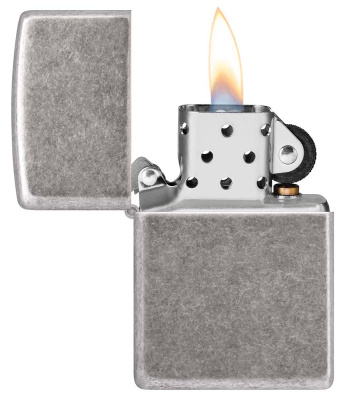 Зажигалка ZIPPO Armor® c античным серебристым покрытием | Antique Silver, латунь/сталь, серебристая, 38x13x57 мм