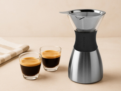 Кофеварка POUR OVER, 1000 мл, серебристый/черный