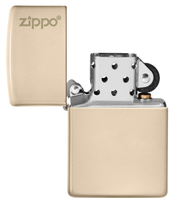 Зажигалка ZIPPO Classic с покрытием Flat Sand, латунь/сталь, бежевая, глянцевая, 38x13x57 мм