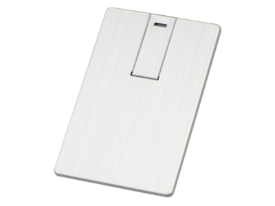 Флеш-карта USB 2.0 16 Gb в виде металлической карты Card Metal, серебристый , размер 16ГБ