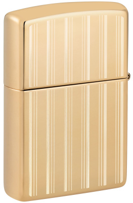 Зажигалка ZIPPO классическая с покрытием Глянцевая латунь | Classic High Polish Brass, латунь/сталь, золотистая, 38x13x57 мм