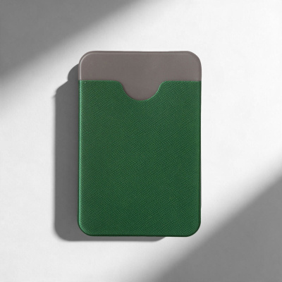 Чехол-картхолдер Фэйвор (Favor) на клеевой основе на телефон для пластиковых карт и и карт доступа, темно-зеленый