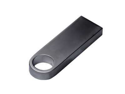 USB 2.0-флешка на 512 Мбайт с мини чипом и круглым отверстием, серебристый , размер 512МБ