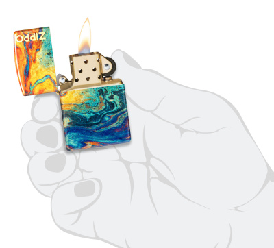 Зажигалка ZIPPO Цветная с покрытием Искусственно состаренная латунь на 540 | Colorful Design 540 Tumbled Brass, латунь/сталь, разноцветная, 38x13x57мм
