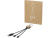 Кабель для зарядки Tecta 6 в 1 из переработанного пластика/бамбука с брелком, сплошной черный Кабель для зарядки Tecta 6 в 1 из переработанного пластика/бамбука с брелком, сплошной черный