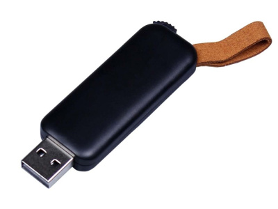 USB-флешка промо на 32 Гб прямоугольной формы, выдвижной механизм, черный , размер 32ГБ