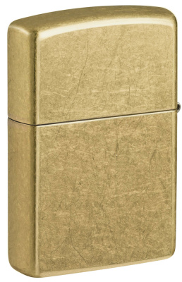 Зажигалка ZIPPO классическая с покрытием поцарапанная латунь | Classic Street Brass, латунь/сталь, золотистая, 38x13x57 мм