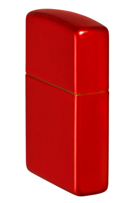 Зажигалка ZIPPO классическая с металлизированным красным покрытием | Classic Metallic Red, латунь/сталь, красная, матовая, 38x13x57 мм