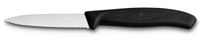 Нож для овощей VICTORINOX SwissClassic, лезвие 8 см с волнистой кромкой, чёрный