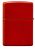Зажигалка ZIPPO классическая с металлизированным красным покрытием | Classic Metallic Red, латунь/сталь, красная, матовая, 38x13x57 мм