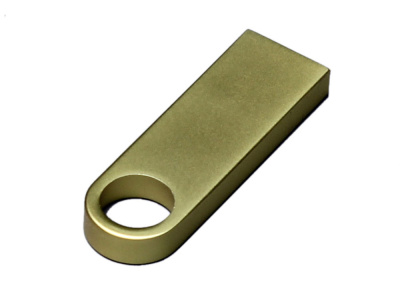 USB 2.0-флешка на 4 Гб с мини чипом и круглым отверстием, золотистый , размер 4ГБ