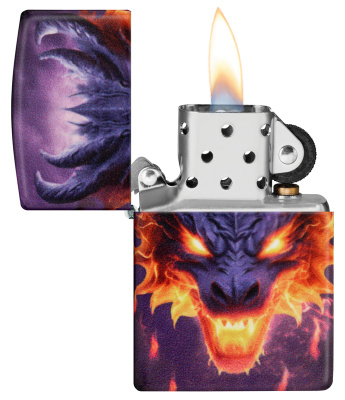 Зажигалка ZIPPO Glowing Dragon с покрытием Glow In The Dark Green, латунь/сталь, разноцветная, 38x13x57 мм