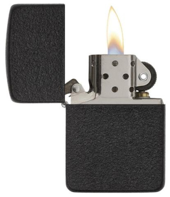 Зажигалка ZIPPO Реплика 1941 года с черным покрытием с кракелюром | 1941 Replica Black Crackle, латунь/сталь, черная, матовая, 38x13x57 мм