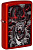 Зажигалка ZIPPO Дракон и тигр с металлизированным красным покрытием | Dragon Tiger Design Metallic Red, латунь/сталь, красная, 38x13x57 мм