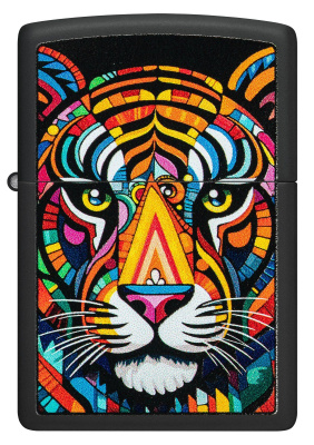 Зажигалка ZIPPO Tiger Stripes Design с покрытием Black Matte, латунь/сталь, черная, 38x13x57 мм