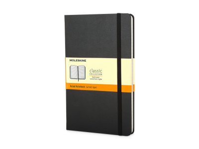 Записная книжка Moleskine Classic (в линейку) в твердой обложке, Large (13х21см), черный , размер A5