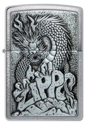 Зажигалка ZIPPO классическая с покрытием матовый хром | Classic Brushed Chrome, латунь/сталь, серебристая, 38x13x57 мм