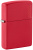 Зажигалка ZIPPO Логотип с красным матовым покрытием | Logo Red Matte, латунь/сталь, красная, матовая, 38x13x57 мм