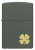 Зажигалка ZIPPO Четырехлистный клевер с зеленым матовым покрытием | Four Leaf Clover Green Matte, латунь/сталь, зеленая, 38x13x57 мм Зажигалка ZIPPO Четырехлистный клевер с зеленым матовым покрытием | Four Leaf Clover Green Matte, латунь/сталь, зеленая, 38x13x57 мм