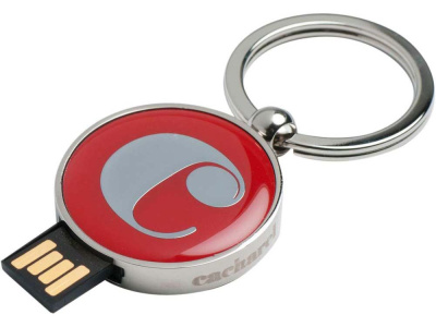 Набор Cacharel: шариковая ручка, брелок с флеш-картой USB 2. на 4 Гб, красный/серебристый , размер 4ГБ