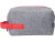 Косметичка из РПЕТ фетра с ручкой Felt, серый с красным
