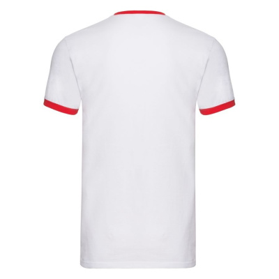 Футболка "Ringer T", белый с красным_2XL, 100% х/б, 160 г/м2